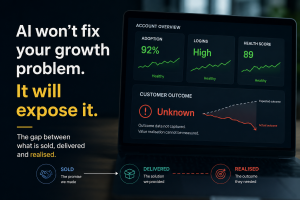 The gap between what is sold, delivered and realised in SaaS customer success